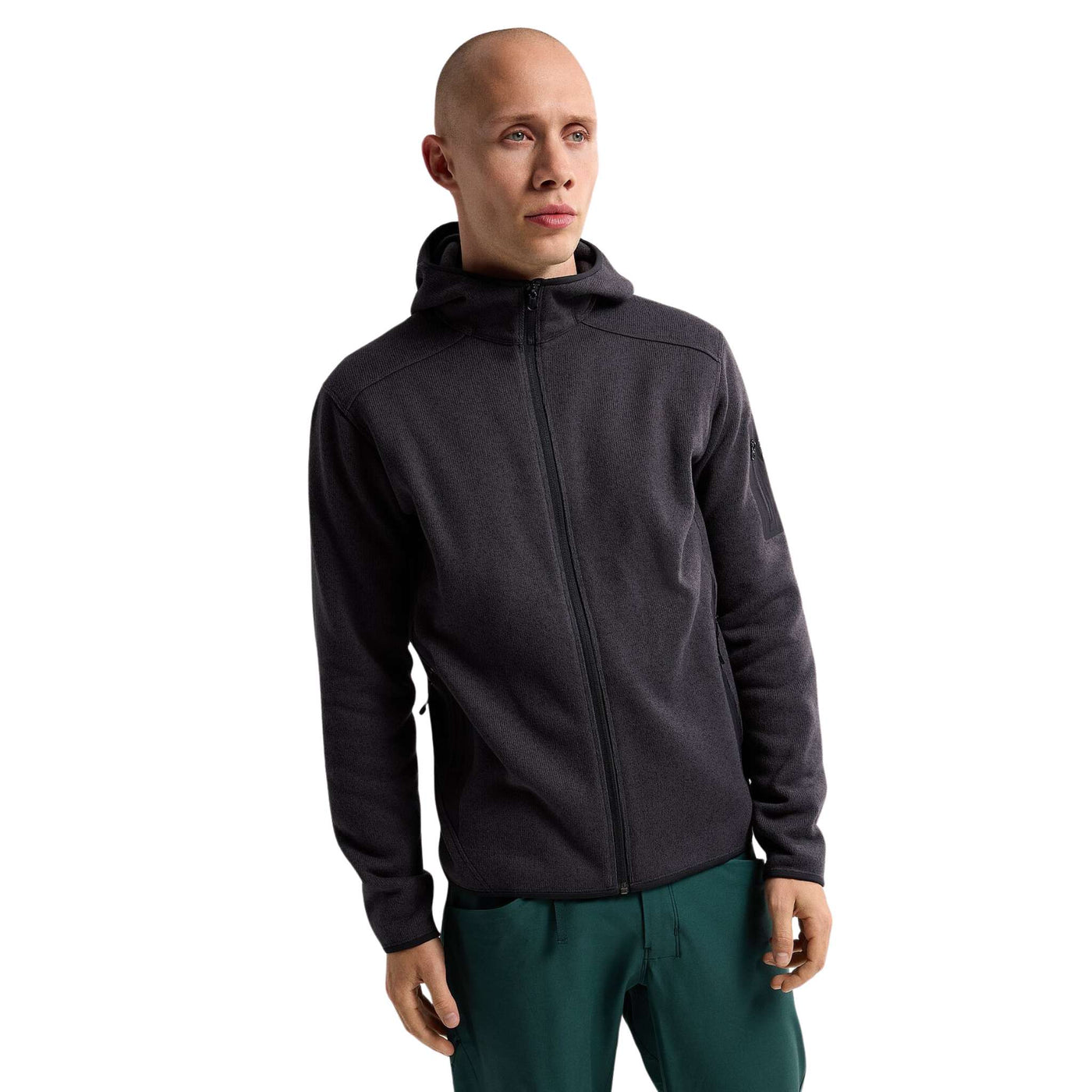 Arc'teryx Covert Hoody - Mens | Men's Softshell and Fleece Hooded Jacket | Further Faster Christchurch NZ | #black-heather-II