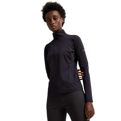 Arc'teryx Rho Zip Neck - Womens | Women's Baselayer Clothing | Further Faster Christchurch NZ | #black