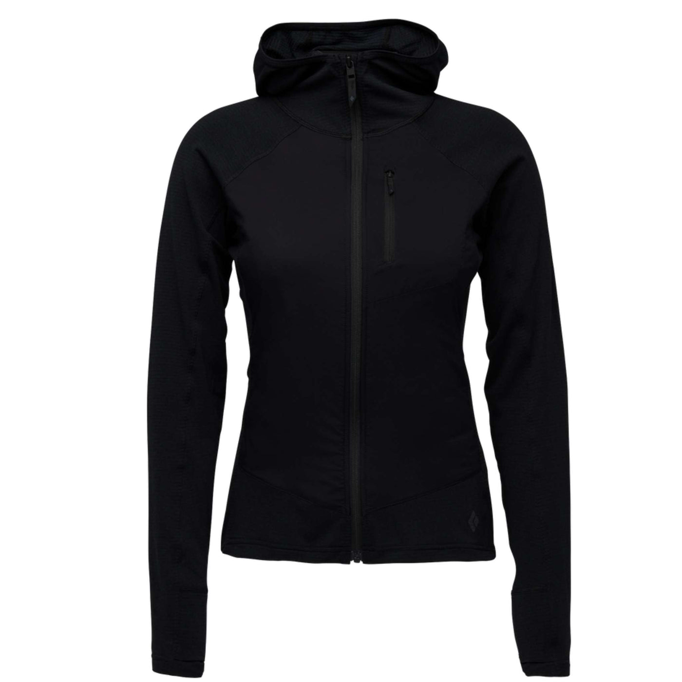 Black Diamond Coefficient LT Hybrid Hoody - Womens | Women's Softshell And Fleece | Further Faster Christchurch NZ #black