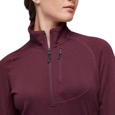 Black Diamond Coefficient LT Quarter Zip Pullover - Womens | Women's Softshell And Fleece | Further Faster Christchurch NZ #blackberry