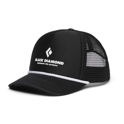 Black Diamond Flat Bill Trucker Hat | Trucker Cap | Further Faster Christchurch NZ | #black-black