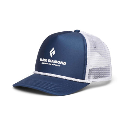 Black Diamond Flat Bill Trucker Hat | Trucker Cap | Further Faster Christchurch NZ | #indigo-white
