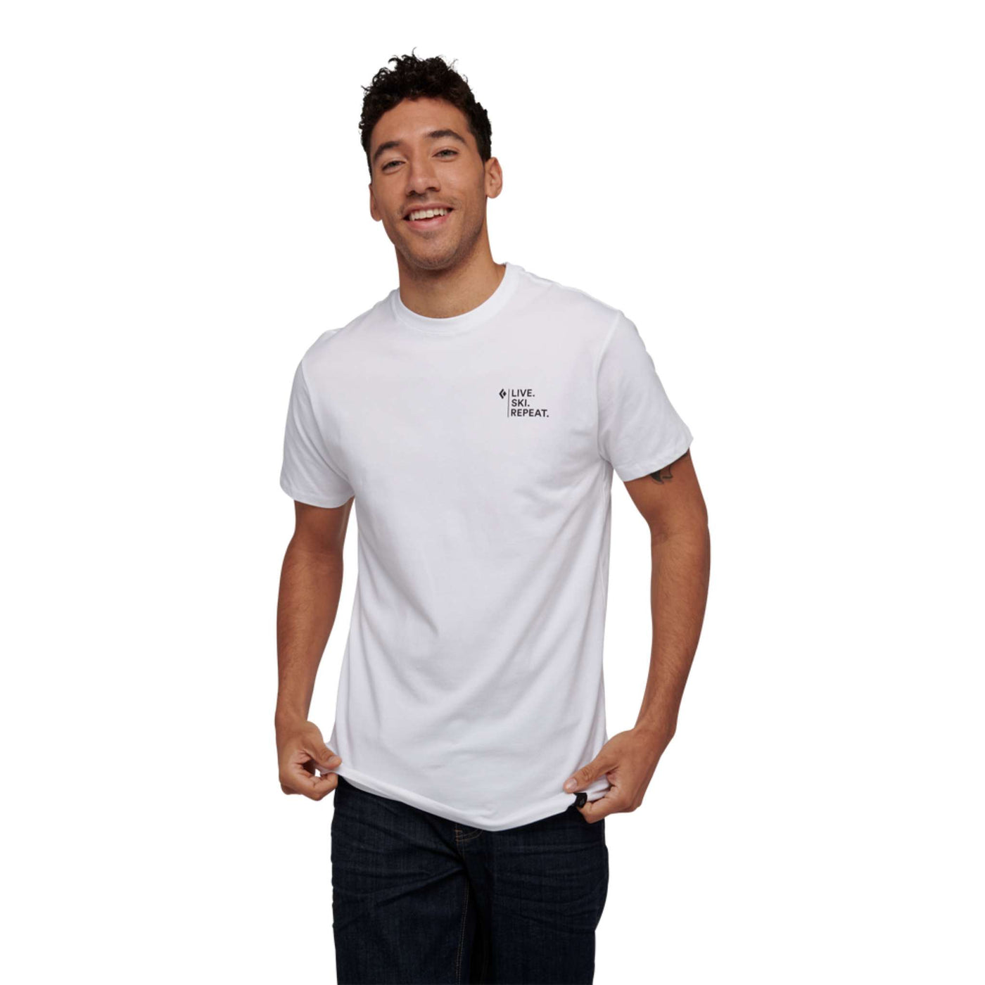 Black Diamond Ice Climber T-Shirt Short Sleeve - Mens | Active Clothing | Further Faster Christchurch NZ #white