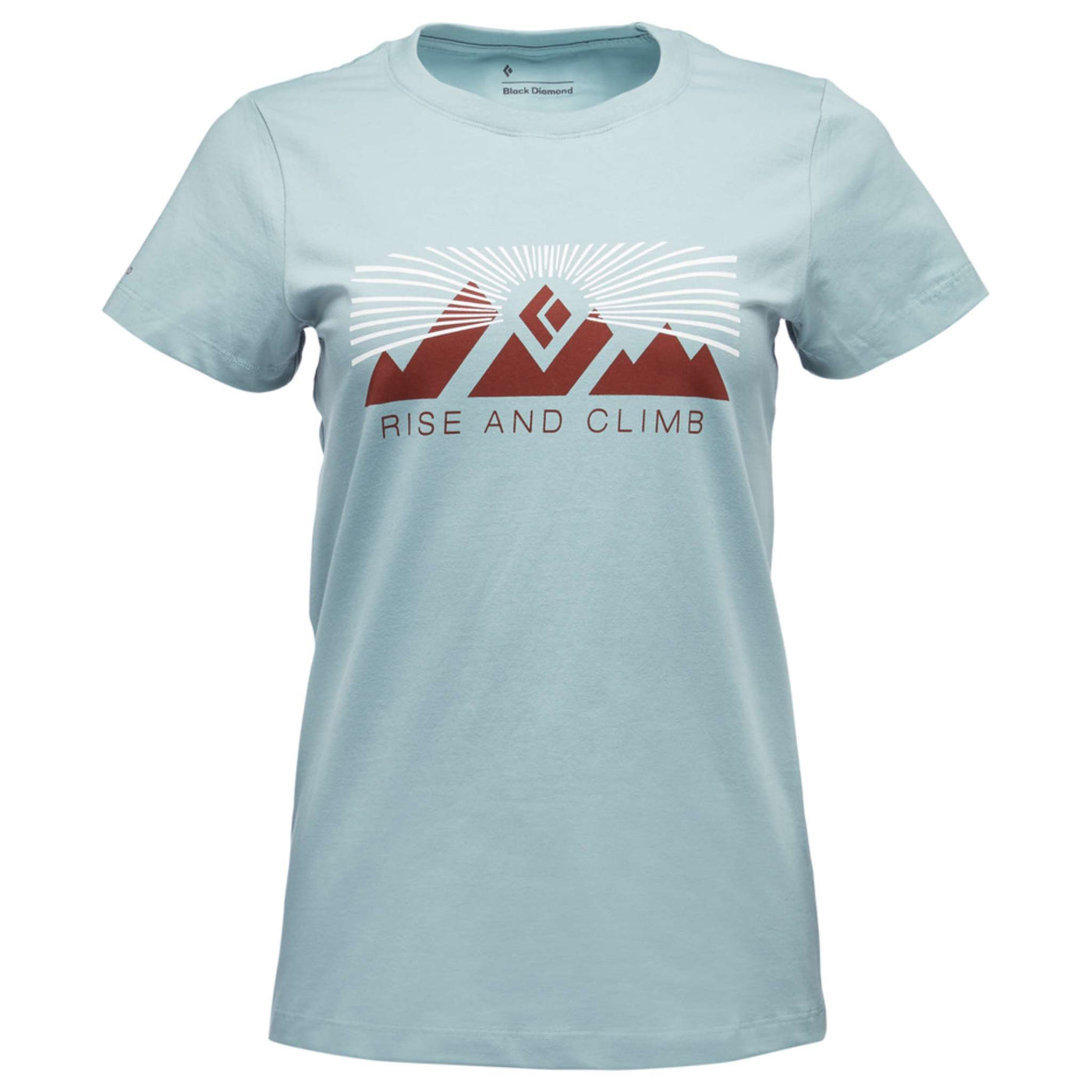 Black Diamond Rise And Climb Short Sleeve Tee - Womens | Womens Rock Climbing & Bouldering Tee Shirt | Further Faster Christchurch NZ #blue-ash
