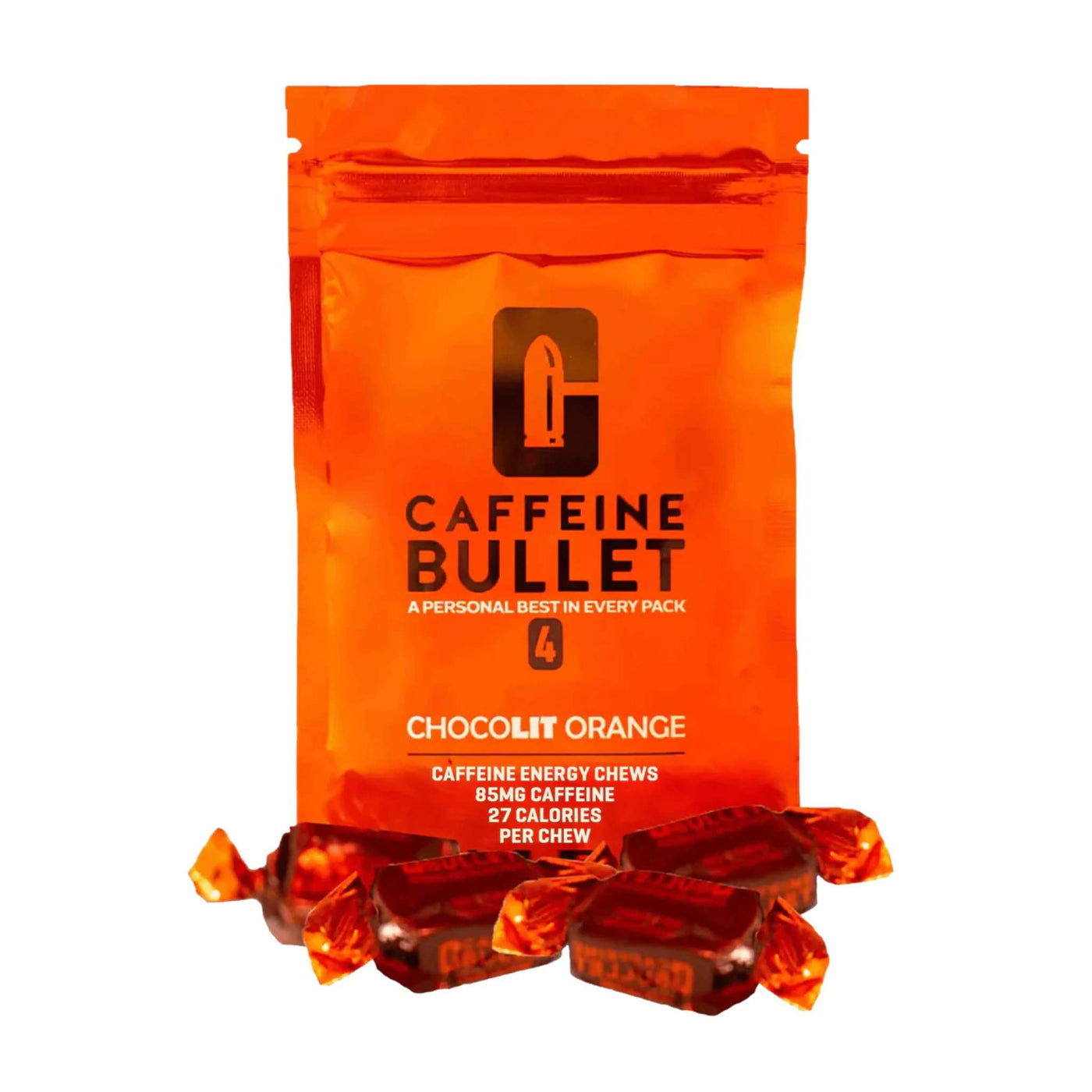 Caffeine Bullet Energy Chews Chocolit Orange - 85mg Caffeine | Energy Gels and Bars | Further Faster Christchurch NZ