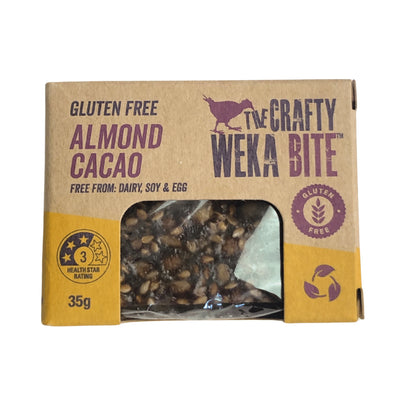 Energy Bars NZ | The Crafty Weka Almond And Cacao Gluten Free Bite - 30g | Further Faster Christchurch NZ
