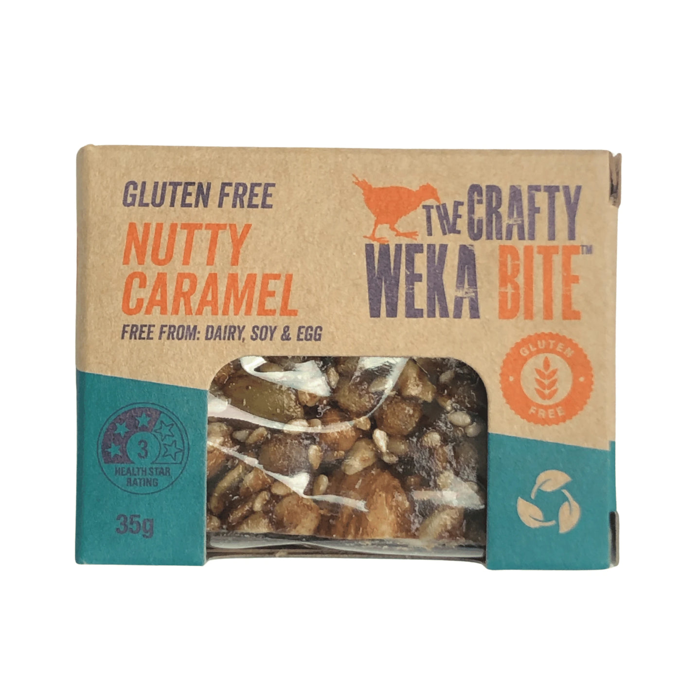 Energy Bars NZ | The Crafty Weka Nutty Caramel Gluten Free Bite - 30g | Further Faster Christchurch NZ