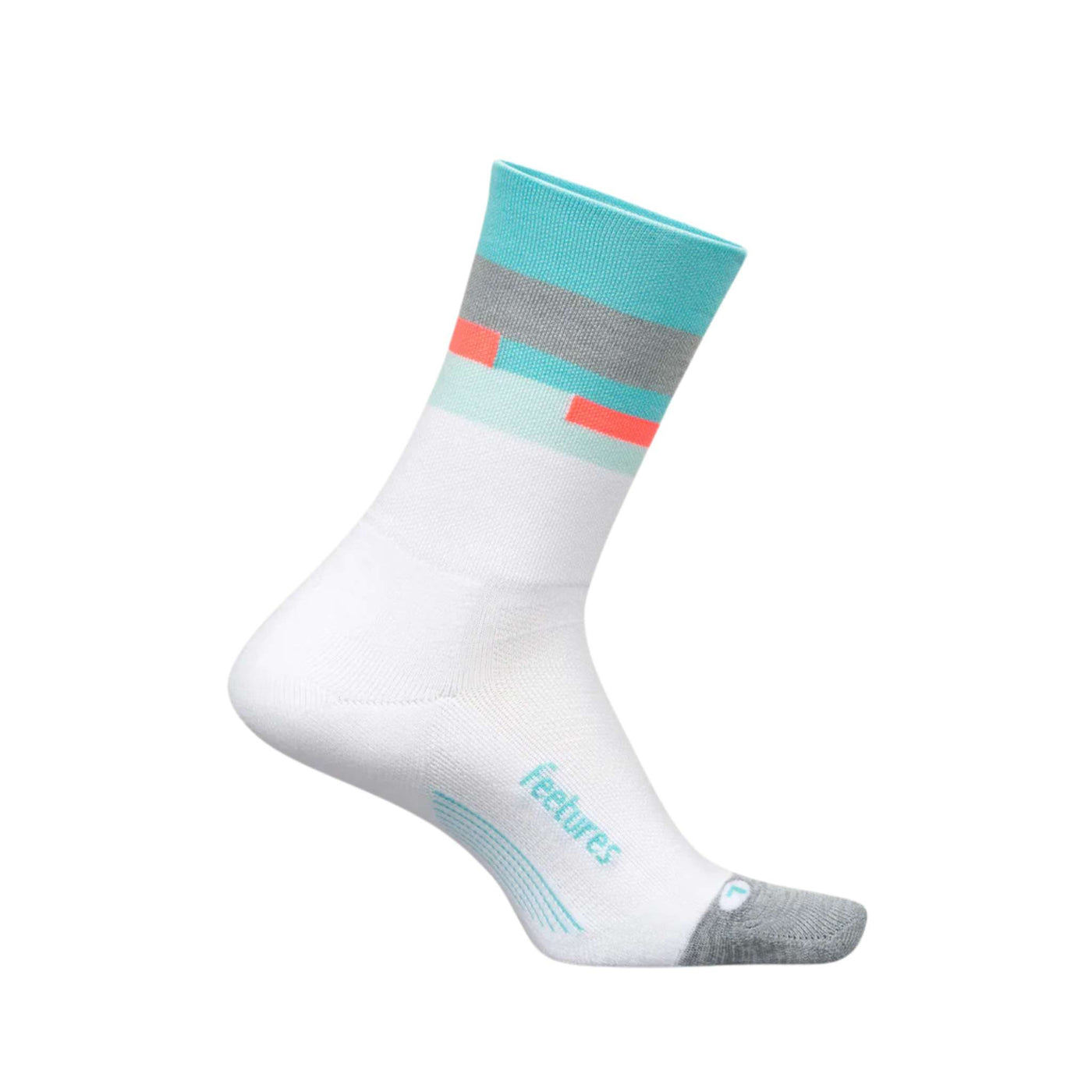 Feetures Elite Light Cushion Mini-Crew | Performance & Active Socks | Further Faster Christchurch NZ | #aquatic-white