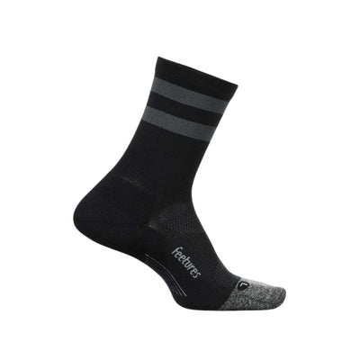 Feetures Elite Light Cushion - Mini Crew | Active Socks | Further Faster Christchurch NZ | #black-high-top-stripe