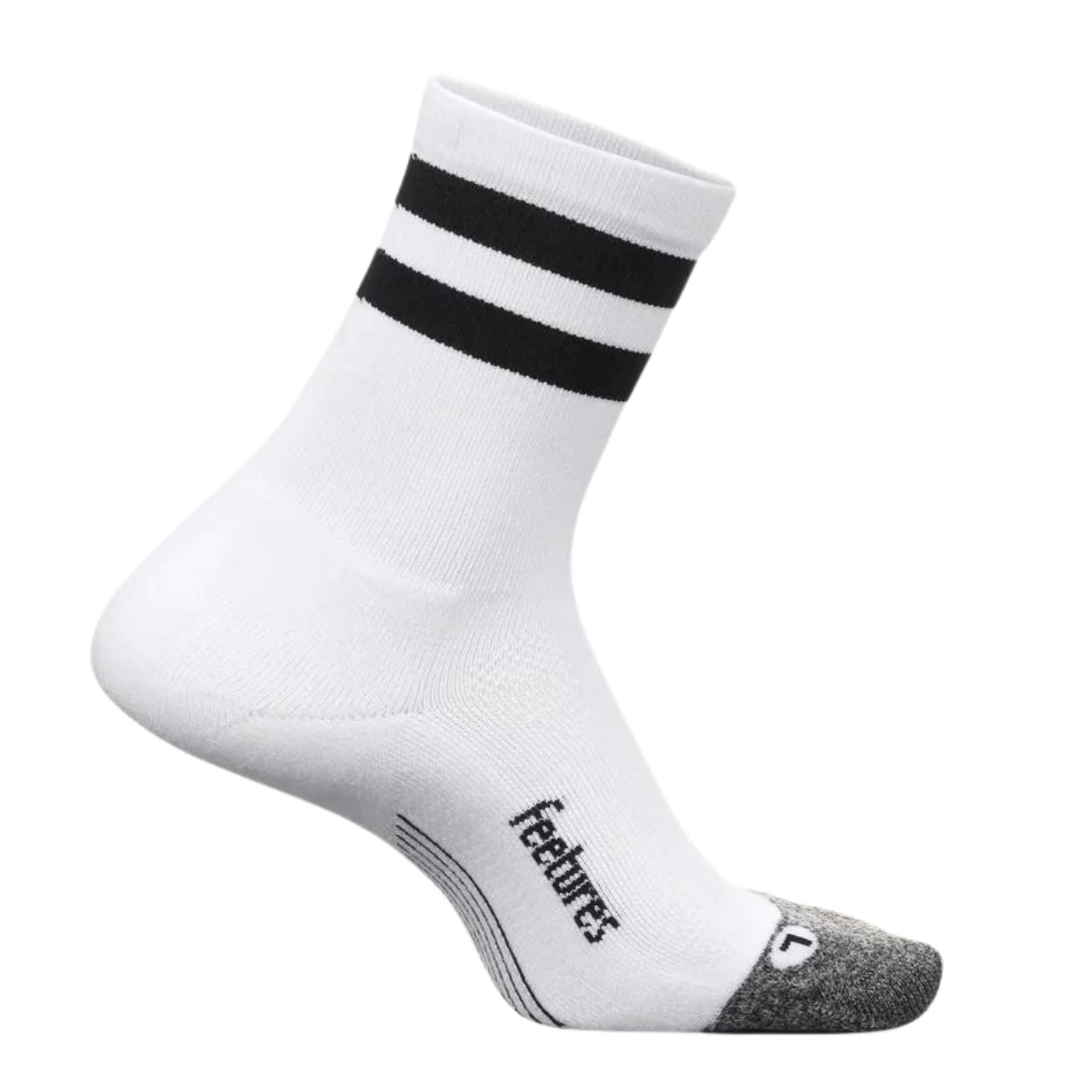 Feetures Elite Light Cushion Mini-Crew | Performance & Active Socks | Further Faster Christchurch NZ #white-high-top-stripe