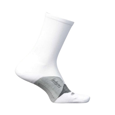 Feetures Elite Light Cushion Mini-Crew | Performance & Active Socks | Further Faster Christchurch NZ #white