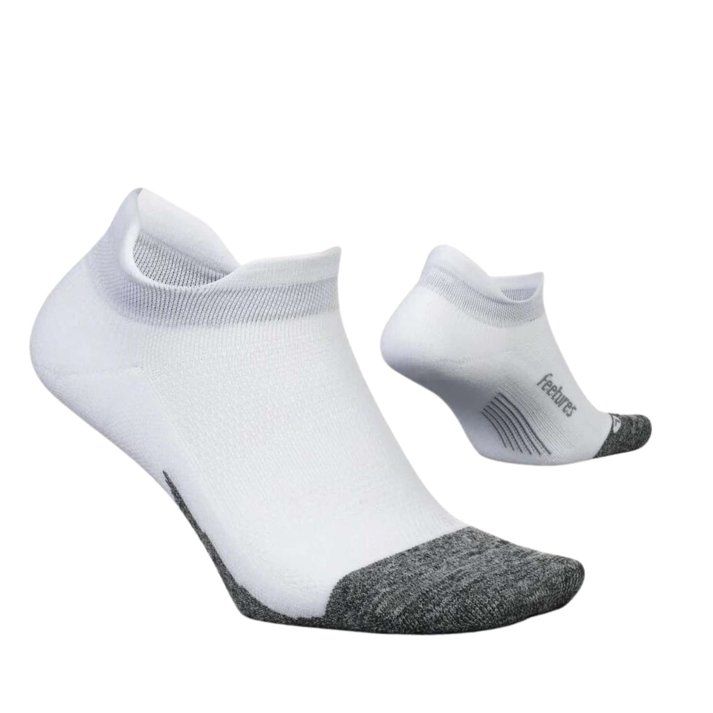 Feetures Elite Light Cushion No Show Tab | Performance & Active Socks | Further Faster Christchurch NZ #white