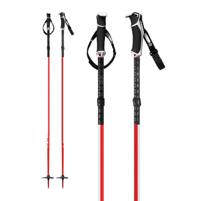 Ski Touring Poles | G3 Fixie Ski Poles - One Piece - Pair | Further Faster Christchurch NZ #red