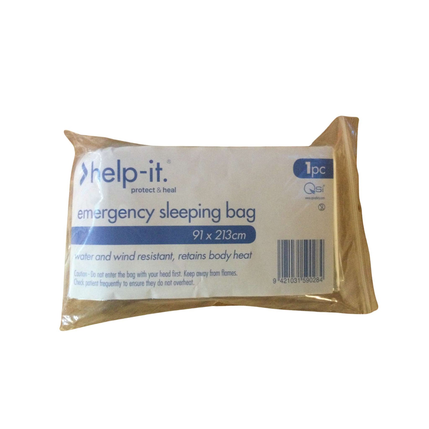 ^ HelpIt Silver Emergency Foil Sleeping Bag Further Faster