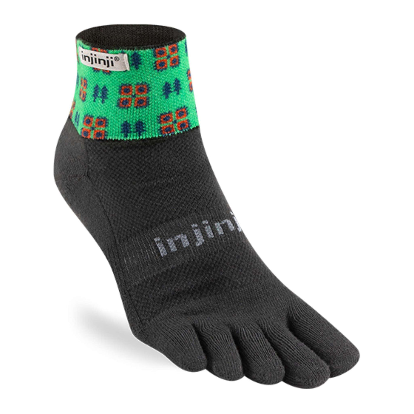 Injinji Trail Artist Designed Evergreen Mens - Mini Crew | Injinji Toe Sock | Further Faster Christchurch NZ | #evergreen