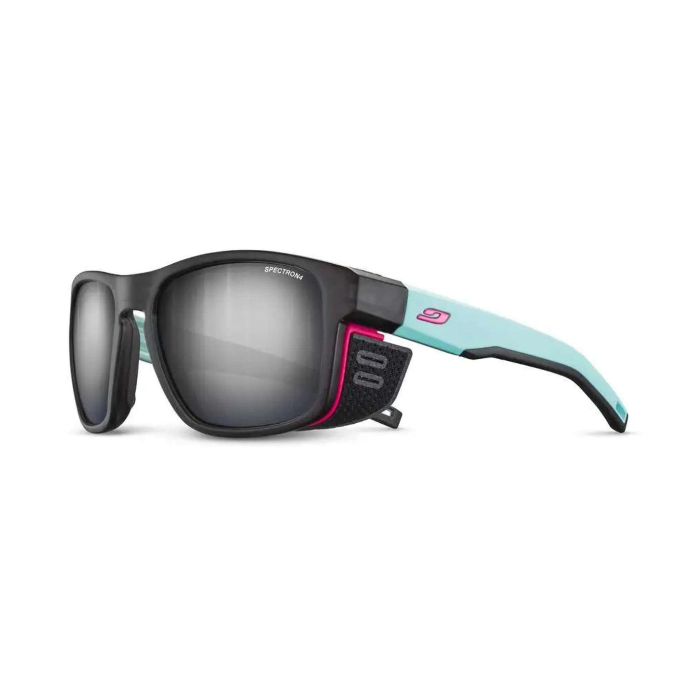 Julbo Shield M Black Translucent/Ice Blue/Pink Sunglasses - Spectron 4 Lens | Performance Sunglasses | Further Faster Christchurch NZ