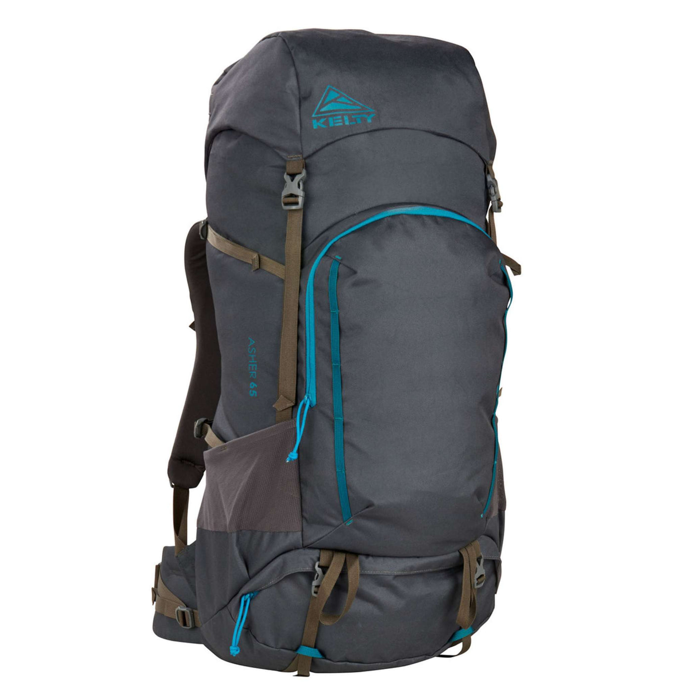 Kelty Asher 65L | Hiking & Tramping Packs | Further Faster Christchurch NZ #beluga-storm-blue