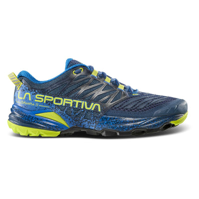 La Sportiva Akasha II Trail Shoe - Mens | Technical Trail Running Shoe | Further Faster Christchurch NZ #storm-blue-lime-punch