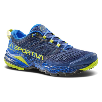 La Sportiva Akasha II Trail Shoe - Mens | Technical Trail Running Shoe | Further Faster Christchurch NZ #storm-blue-lime-punch