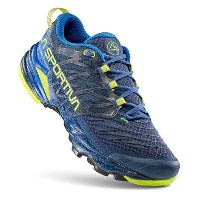 La Sportiva Akasha II Trail Shoe - Mens | Technical Trail Running Shoe | Further Faster Christchurch NZ #storm-blue-lime-punch
