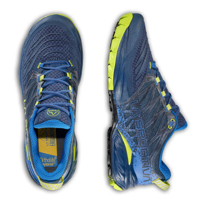 La Sportiva Akasha II Trail Shoe - Mens | Technical Trail Running Shoe | Further Faster Christchurch NZ #storm-blue-lime-punch