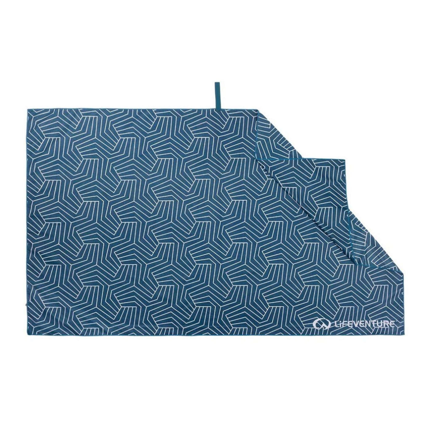 Lifeventure Recycled SoftFibre Printed Towels | Quickdry Travel Towel | Further Faster Christchurch NZ #geometric-navy