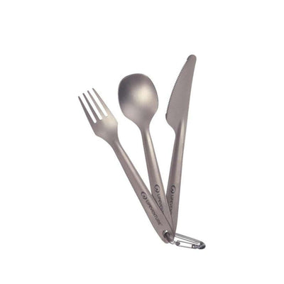 Lifeventure Superlight Titanium Cutlery Set - 3 piece | Camping Dinnerware | Further Faster Christchurch NZ