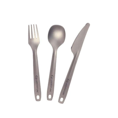 Lifeventure Superlight Titanium Cutlery Set - 3 piece | Camping Dinnerware | Further Faster Christchurch NZ