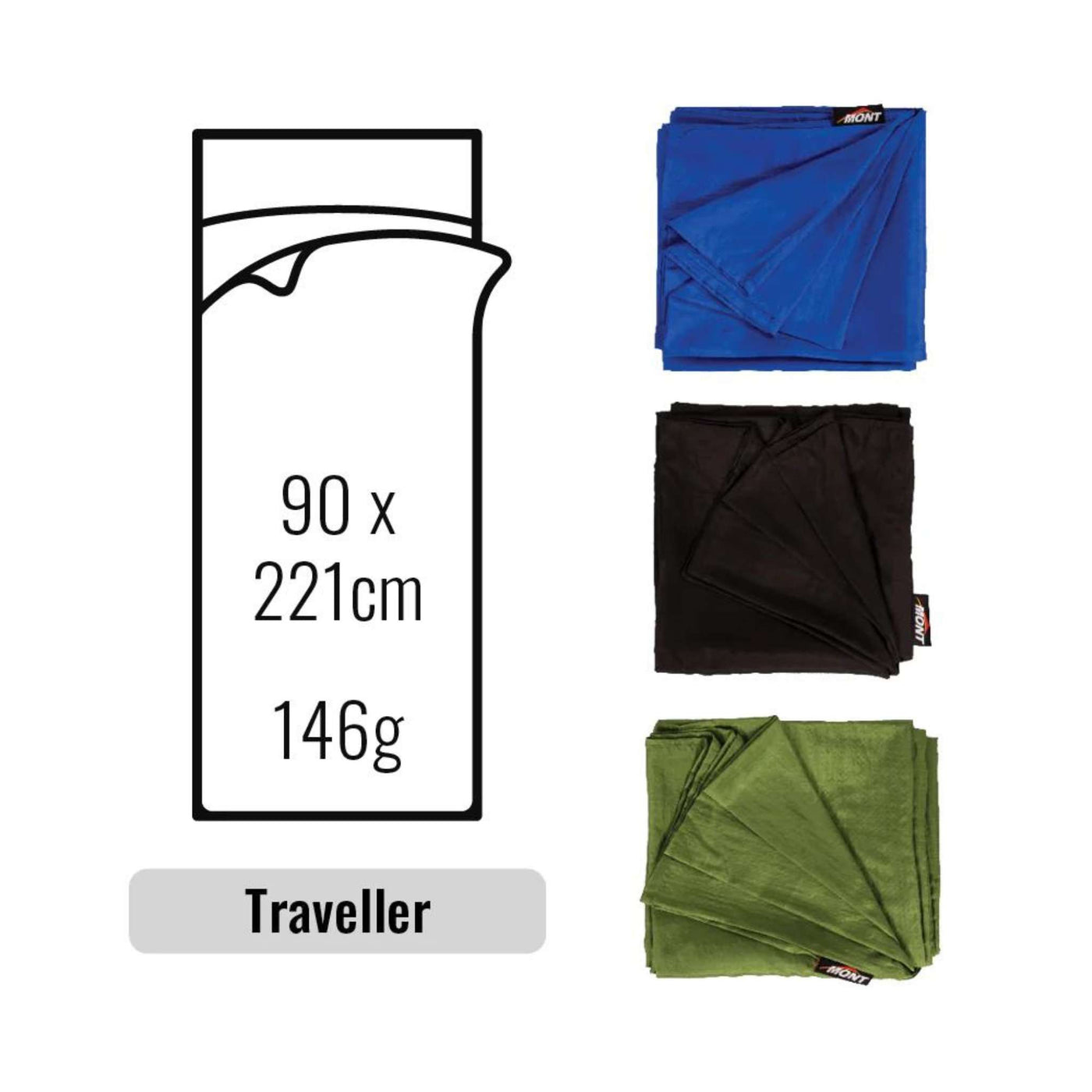 Mont Silk Inner Sheet - Traveller | Sleeping Bag Liners | Further Faster Christchurch NZ | #ocean-blue