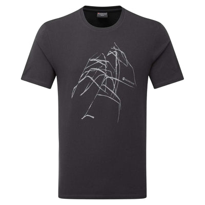 Montane Abstract T-Shirt - Mens | Organic Cotton T-Shirt | Further Faster Christchurch NZ #midnight-grey