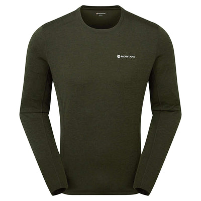 Montane Dart Long Sleeve T-Shirt Mens | Hiking Base Layer | Further Faster Christchurch NZ #oak-green