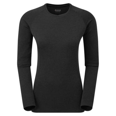 Montane Dart Long Sleeve T-Shirt Womens | Technical Hiking Baselayer | Further Faster Christchurch NZ #black