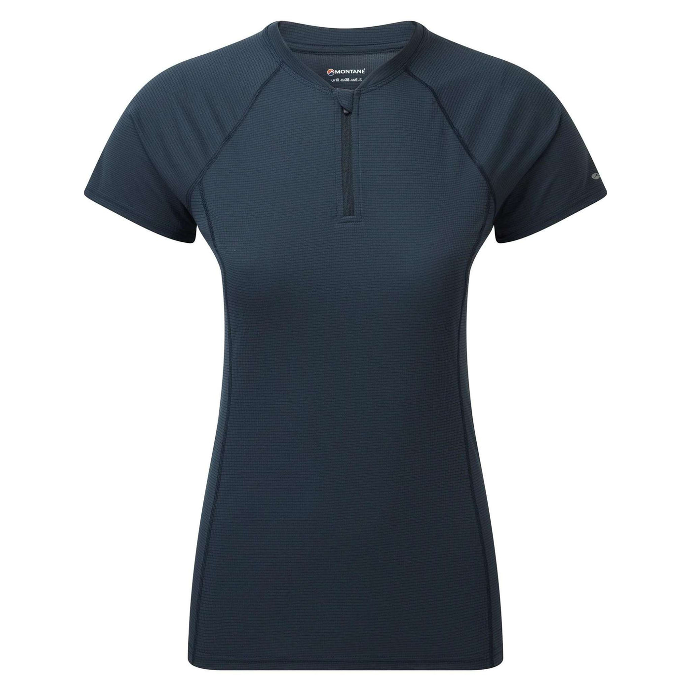 Montane Dart Nano Zip T-Shirt - Womens | Technical Hiking Baselayer | Further Faster Christchurch NZ #eclipse-blue
