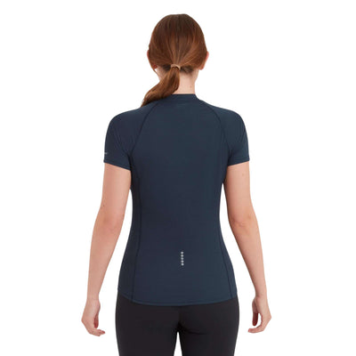 Montane Dart Nano Zip T-Shirt - Womens | Technical Hiking Baselayer | Further Faster Christchurch NZ #eclipse-blue