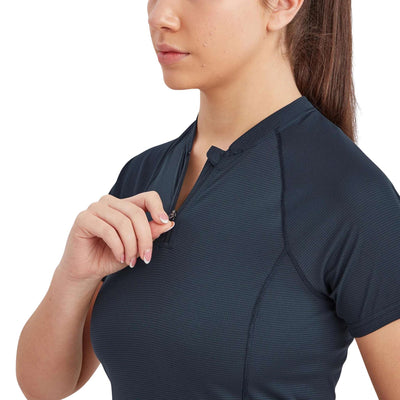 Montane Dart Nano Zip T-Shirt - Womens | Technical Hiking Baselayer | Further Faster Christchurch NZ #eclipse-blue