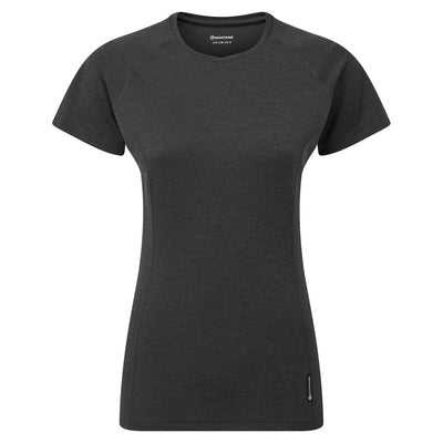 Montane Dart T-Shirt Womens | Base Layer and Hiking Tee | Further Faster Christchurch NZ #black