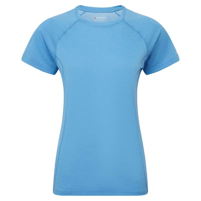 Montane Dart T-Shirt - Womens | Active Clothing | Base Layer and Hiking Tee | Further Faster Christchurch NZ #cornflower