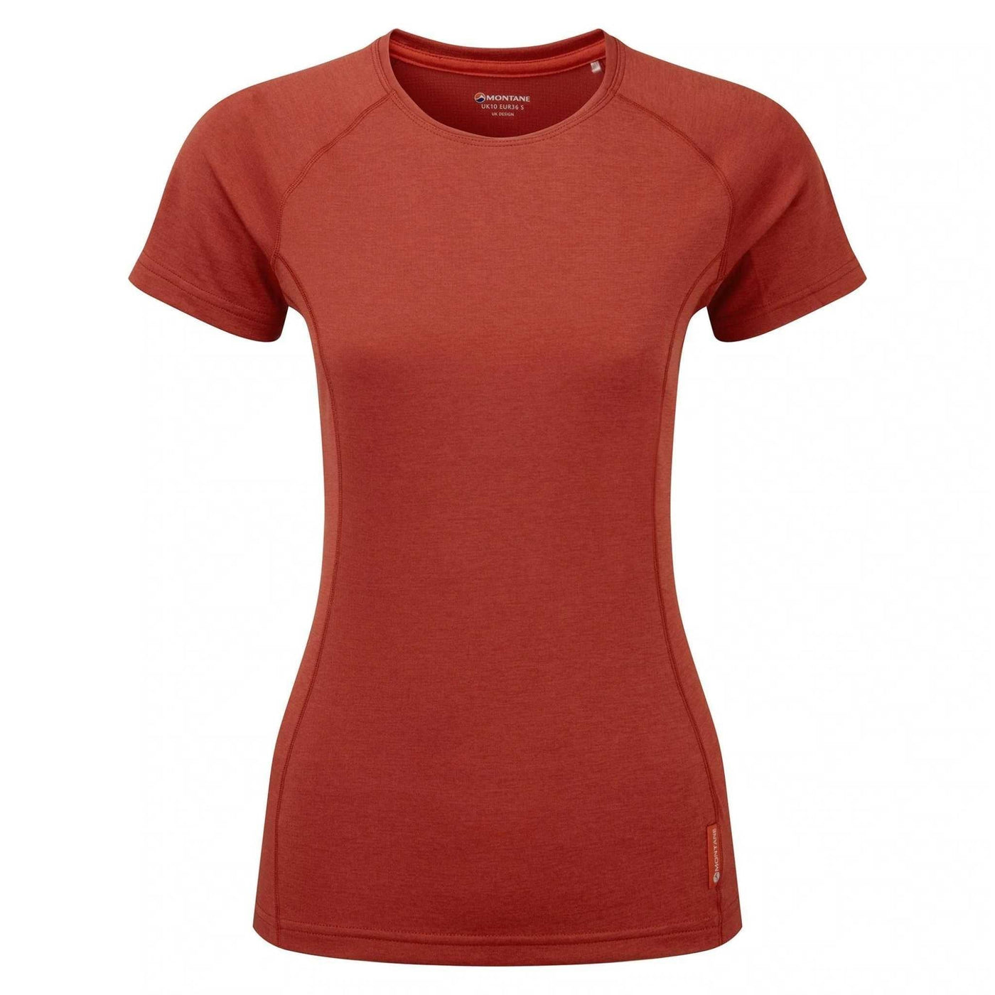 Montane Dart T-Shirt Womens | Base Layer and Hiking Tee | Further Faster Christchurch NZ #uluru-red