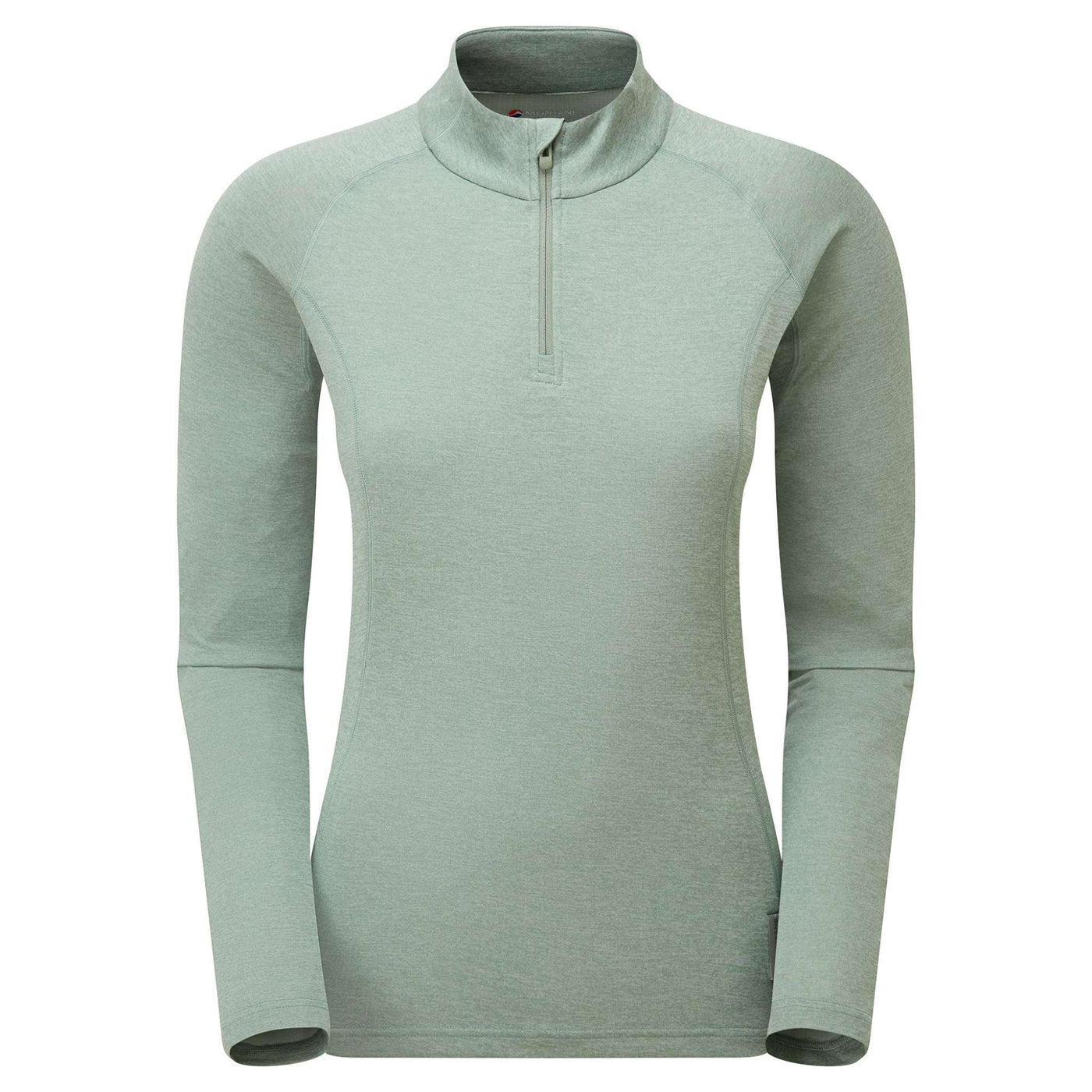 Montane Dart Zip Neck Long Sleeve - Womens | Womens Base Layer NZ | Further Faster Christchurch NZ #pale-sage