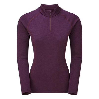 Montane Dart Zip Neck Long Sleeve - Womens | Womens Base Layer NZ | Further Faster Christchurch NZ #saskatoon-berry