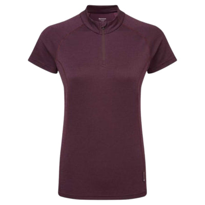 Montane Womens Dart Zip-Neck T-Shirt | Womens Baselayer Top NZ | Montane NZ | Further Faster Christchurch NZ #saskatoon-berry