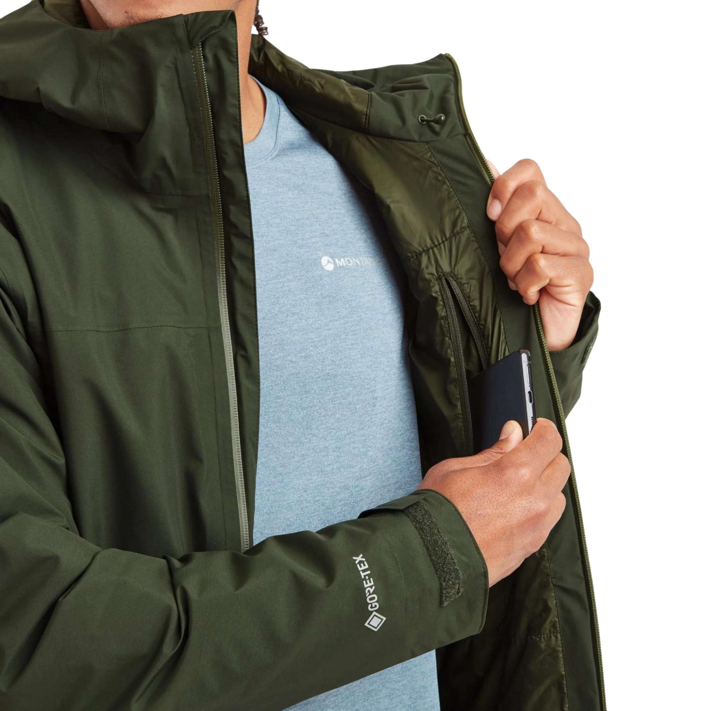 Montane Duality Lite Jacket - Mens | Men's Waterproofed Insulated Jacket | Further Faster Christchurch NZ | #oak-green