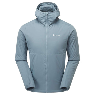 Montane Fireball Lite Hoodie - Mens | Insulated Synthetic Hooded Jacket NZ | Further Faster Christchurch NZ #stone-blue