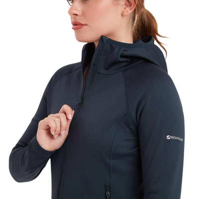 Montane Fury Lite Hoodie - Womens | Women's Fleece Jacket | Further Faster Christchurch NZ | #eclipse-blue