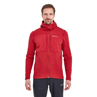 Montane Fury XT Hoodie - Mens | Men's Fleece Hooded Jacket NZ | Further Faster Christchurch NZ #acer-red