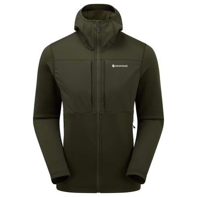 Montane Fury XT Hoodie - Mens | Men's Fleece Hooded Jacket NZ | Further Faster Christchurch NZ #oak-green