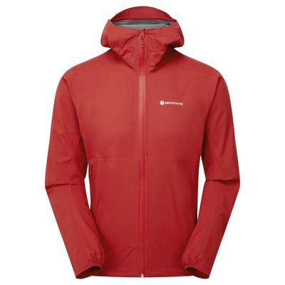Montane Minimus Lite Jacket - Mens | Mens Waterproof Running Jacket NZ | Further Faster Christchurch NZ #acer-red