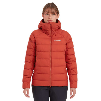 Montane Resolve XT Hoodie - Womens | Womens Down Jacket | Further Faster Christchurch NZ | #saffron-red