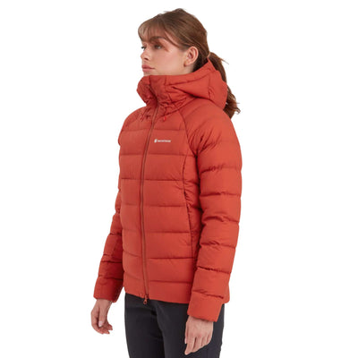 Montane Resolve XT Hoodie - Womens | Womens Down Jacket | Further Faster Christchurch NZ | #saffron-red