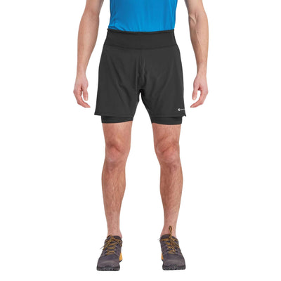 Montane Slipstream Twin Skin Shorts - Mens | Mens Trail Running Shorts | Further Faster Christchurch NZ | #black